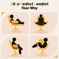 thumbnail image 6 of Ktaxon Gaming Chair with Footrest, High Back Faux Suede Office Chair, Adjustable Reclining Desk Chair with Lumbar Support, Swivel Task Seating for Adults White, 6 of 8
