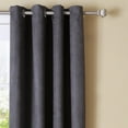 thumbnail image 4 of Quality Home Suede Blackout Curtains - Stainless Nickel Grommet Top - 52"W x 96"L - Dark Grey (Set of 2 Panels), 4 of 4