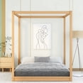 thumbnail image 4 of Queen Size Canopy Bed Frame,4-Post Canopy Platform Bed Frame with Headboard and Support Legs,Wood Full Bed Frame for Kids Teens Adults, No Box Spring Needed,Easy to Assemble,Natural, 4 of 9