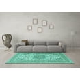 thumbnail image 3 of Ahgly Company Indoor Rectangle Medallion Turquoise Blue Traditional Area Rugs, 2' x 4', 3 of 4