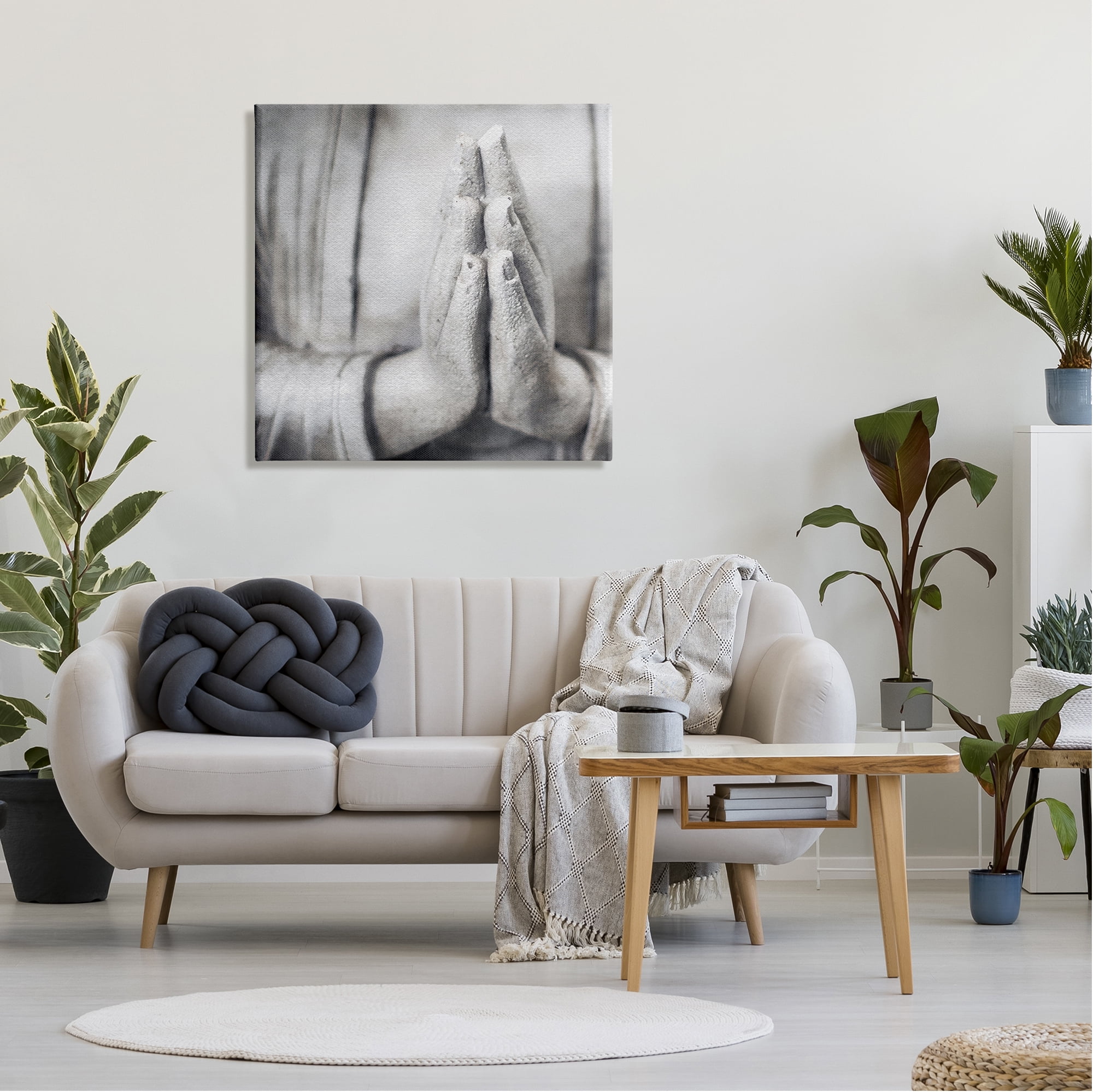 Stupell Industries Buddha Prayer Hands Figurative Photography Gallery Wrapped Canvas Print Wall Art, 30 x 30