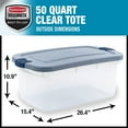 Rubbermaid Roughneck Clear Storage Bin, 50 Qt. Plastic Tote with Gray ...