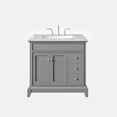 thumbnail image 2 of Eviva Elite Princeton 36" Grey Solid Wood Bathroom Vanity Set with Double OG White Carrera Marble Top, 2 of 8