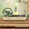 thumbnail image 2 of Craftnamesign Custom Wooden Trombone Instrument Desk Name Plate, Musical Instrument Metal Nameplate, 2 of 5