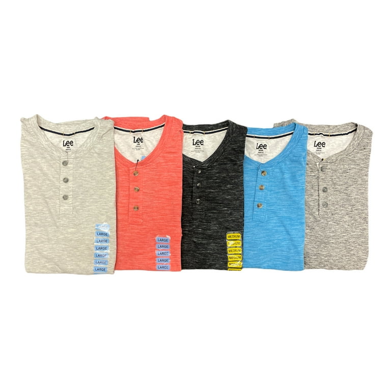 Lee Men's Short Sleeve Textured Soft Comfort Henley Shirt