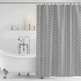 thumbnail image 2 of Grey Geometric Shower Curtain Set - Long 72" x 84" Washable Bathtub Curtain with 12 Hooks, Modern Pure Color Abstract Striped Waterproof Fabric Stall Shower Curtains for Bathroom/Bathtub Décor, 2 of 6