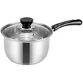 thumbnail image 1 of Stainless Steel Saucepan With Lid Single Handle Soup Pot Milk Heating Pot Random Lid Style, 1 of 8