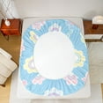 thumbnail image 5 of Feelyou Dreamy Floral Flower Full Size Sheets for Kids, Kawaii Cherry Blossoms Bed Sheets, Princess Cartoon Blue Sheet Sets, Super Cozy Room Decor, 4-Piece, 5 of 7