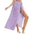 thumbnail image 2 of Purple Beach towel Sarong for Women Long Chiffon Swimsuit Coverup Tie Sarong Floral Bathing Suit Cover Up Skirt, 2 of 5