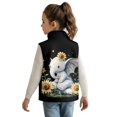 thumbnail image 2 of Uorisanigo Unisex Boys Girls Fleece Jacket Vest Puffy Warm Kids Sunflower Elephant Vest Full Zipper Sleeveless Jacket for Fall Winter Spring, Soft Cozy Outwear Waistcoat 2-12 Years, 2 of 7
