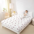 thumbnail image 4 of jejeloiu Cute Cherry Twin Sheet Sets,Kawaii Fruit Twin Fitted Sheet,Red Cherries Pattern Flat Sheet For Girls,Luxury Bedroom Decor,3-Piece, 4 of 7