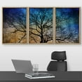 thumbnail image 2 of wall26 Framed Canvas Print Wall Art Set Tree Silhouette on Blue &amp; Brown Background Nature Wilderness Digital Art Modern Art Rustic Scenic Colorful for Living Room, Bedroom, Office - 16"x24&q, 2 of 5
