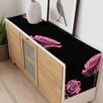 thumbnail image 4 of Pink Rose Table Runner - 108 Inch Long, Kitchen Dining Table Runner Dresser Scarves, Vintage Abstract Garden Flower Floral Black Farmhouse Decor for Coffee Tables Wedding Party Banquet, 4 of 8