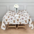 thumbnail image 3 of White Highland Cow Flower Pattern Square Tablecloth,Waterproof Square Table Cover,Wipeable Spillproof Washable Table Cover for Home Kitchen Party Decor 60"x60"(152x152cm), 3 of 6