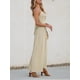 thumbnail image 4 of Vestido largo para mujer CUPSHE, cuello en V, sin mangas, tirantes ajustables, retorcidos, largo, formal de verano, beige, XL, 4 of 7