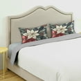 thumbnail image 3 of Yayeee Pillowcase Queen Size Set of 2 Satin Wrinkle Resistant Pillow Case, White Christmas Leaves, 3 of 8