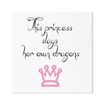 Stupell Industries Motivational Princess Quote Girl Power Pink Crown Graphic Art Gallery Wrapped Canvas Print Wall Art, Design by J. Weiss