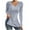 Silver, variant on Annhoo Fall Tops for Women Elegant Slim Long Sleeve V Neck Knitted Tees Fashion Side Slit Dressy Shirts