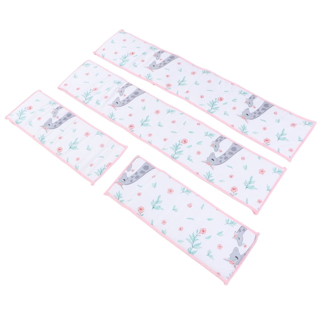 Riel para Cama de bebé de 4 Uds Estilo de Protección Dental de Poliéster Riel para Cama de bebé Riel Suave Lateral para Cama con Estampado de Color Sólido ANGGREK Otros