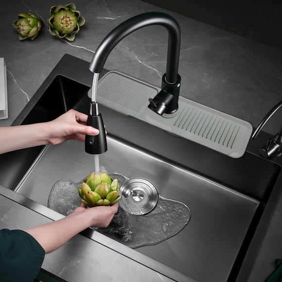 Kitchen Oversized Drains Mat Bathroom Clearance (Light Gray), Kitchen Oversized Drains Mat Bathroom Storage Mat Antis Splashs Faucet Drains Mat Silicones Drains Mat Soap Mat