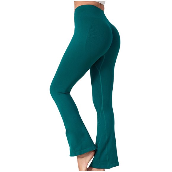 Yuyuzo Flared Leggings for Women High Waisted Belly Control Casual Workout Yoga Gym Bell Bottoms Pants