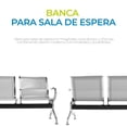 thumbnail image 2 of Banca para Sala de Espera 4 Asientos Onof, Acero Cromado, Diseño Moderno y Resistente, 2 of 6