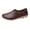 Coffee, variant on Women's Leather Flat Shoes Slip on Driving Loafers Casual Walking Shoes Arch Support Comfortable Orthopedic Shoes Coffee Size 9