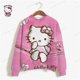 thumbnail image 3 of Sudadera con capucha y estampado de HELLO KITTY para mujer, suéter informal holgado de manga larga en blanco y rosa, sudadera fina y elegante de talla grande para mujer, 3 of 5