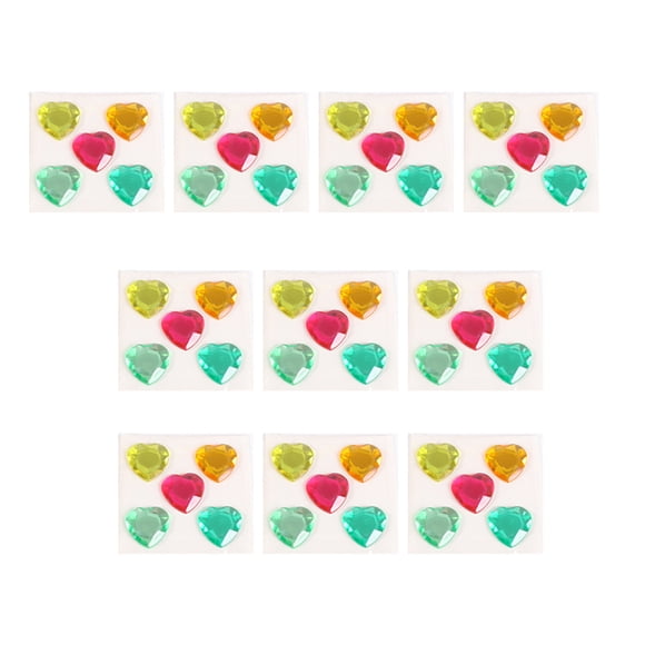 Wosthever Pegatinas de diamantes de imitación de corazón, gemas de cristal acrílico, adornos ornamentales, de mano para álbum de Artesanía Color surtido2