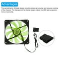 thumbnail image 4 of Computer Case Fan 600-1200RPM 120mm 4 Pin Green LED Silent Cooling Fan 15 LED 12V with Rubber Pads 4 Screws, 4 of 5