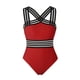 thumbnail image 3 of Gibobby Traje de Baño Sexy Bikini Traje de baño de mujer Trajes de baño cruzados en la parte delantera Trajes de baño huecos Monokinis(Rojo,CH), 3 of 5