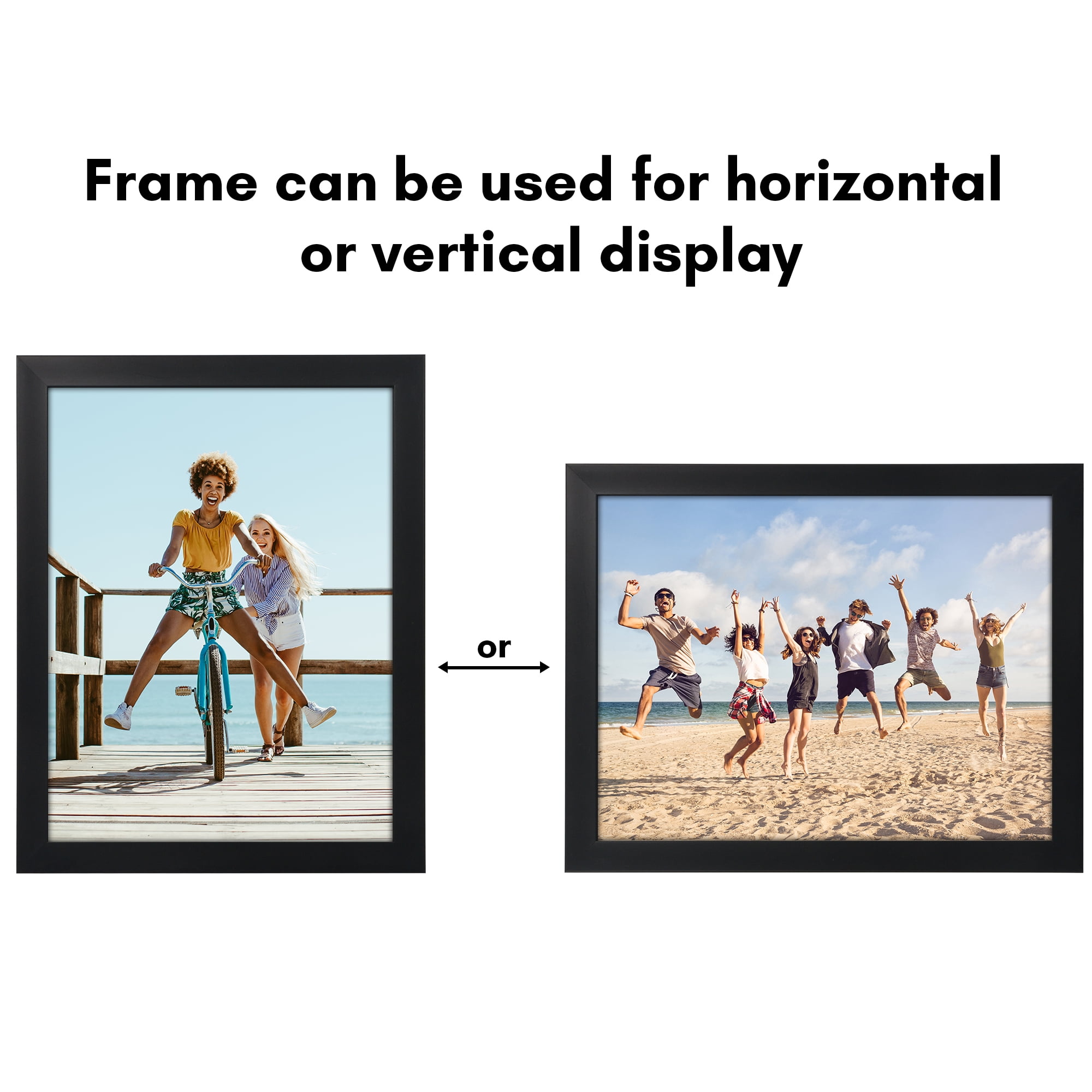 Americanflat 8.5x11 Picture Frame with Shatter-Resistant Glass Soho Collection Gallery Style Deep Molding - Black