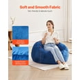 thumbnail image 3 of Sillón Puff VEVOR, redondo de 90 cm con funda extraíble y lavable, relleno de espuma viscoelástica 25D y terciopelo holandes suave, ideal para dormitorio o sala de juegos, color azul., 3 of 9
