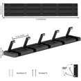 thumbnail image 4 of Coat Hooks with 5 Folding Hooks,Modern Coat Racks Wall Mounted,Space-Saving Coat Hanger for Entryway,Bedroom,Door(Black  ), 4 of 16