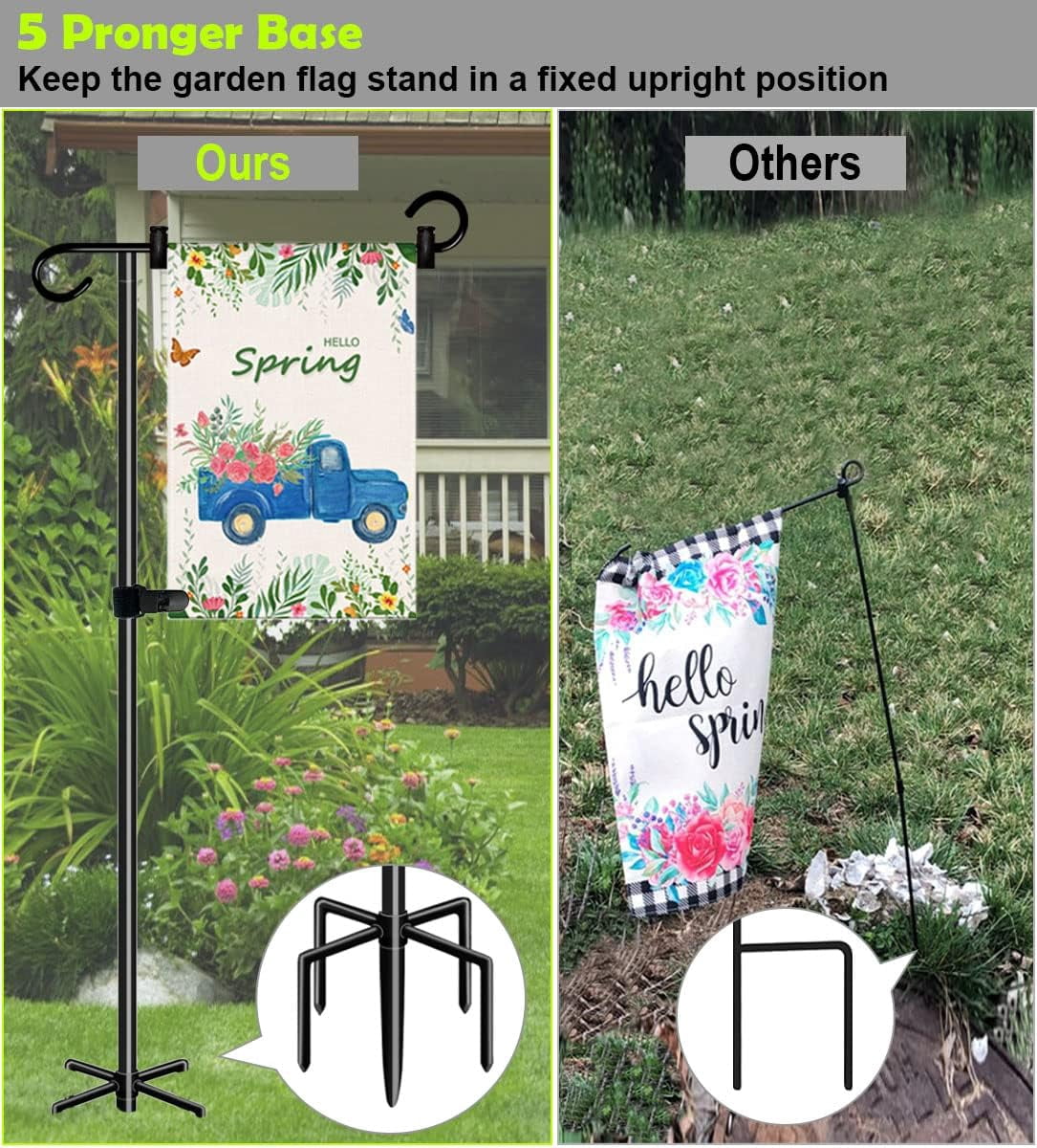 50-inch Outdoor Garden Flag Stand, Extra Tall Yard Flag Holder for Outside 12x18 Home Patio Decor, 1-Pack
