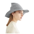 thumbnail image 2 of Harpily Knitted Witch Hat For Women Halloween Theme Irregular Wide Brim Loose Fit Decorative Head Accessory, 2 of 4