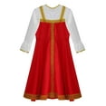 thumbnail image 4 of Miutii Robe Traditionnelle Russe pour Filles Tenues de Danse Robes à Manches Courtes avec Ensemble Sarafan Rouge 150/TG, 4 of 7