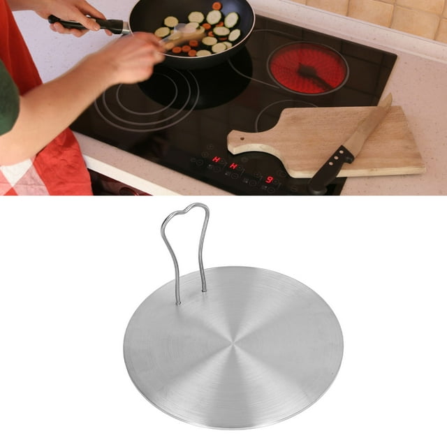 Stainless Steel Heat Diffuser Cooking Plate with Safe Handle Induction Helper for Gas Electric Cooktops