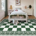 thumbnail image 2 of Green 8x10 Area Rugs for Living Room, Washable Rug for Christmas Decor, Indoor Non Slip Carpet, Checkered Soft Low Pile Christmas Rug for Bedroom, Dining Room, 2 of 7