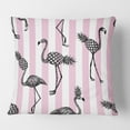 thumbnail image 2 of Designart Flamingo on Pink' Mid-Century Modern Throw Pillow - 16x16, 2 of 2