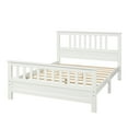 thumbnail image 2 of Wood Platform Bed With Headboard And Footboard, Suitable For The Bedroom, Guest Room, (White), 2 of 8