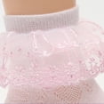 thumbnail image 5 of LYMAYTER 5 Pack ‌Baby Girls Socks Ruffle Eyelet Mesh Ankle Soft Dress Kids Princess Socks 1-12Y, 5 of 7