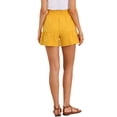thumbnail image 3 of Casual Summer Shorts for Women 2026 Tie Belt Waist Paper Bag Dressy Shorts XS Yellow, 3 of 6