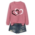 thumbnail image 1 of JAKANYQ T-Shirts pour Femmes Mode Décontractée Col Rond Manches Longues T-Shirt pour Amour Cœur Lettre Couche de Base Confortable et Tendance. pour Usage Quotidien. Tee Mignon, 1 of 3