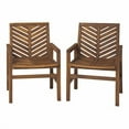 thumbnail image 2 of Outdoor Wood Patio Chairs - Set of 2 - Dark Brown, 2 of 10