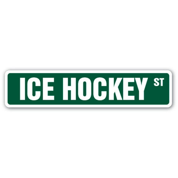 SignMission A-24-SS-ICE HOCKEY 24 in. Ice Hockey Aluminum Street Sign - Skates Mask Sticks Pucks Goalie