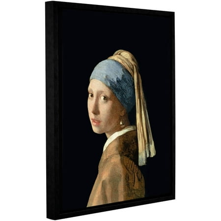 Johannes Vermeer Girl With A Pearl Earring Floater-Framed Gallery-Wrapped Canvas