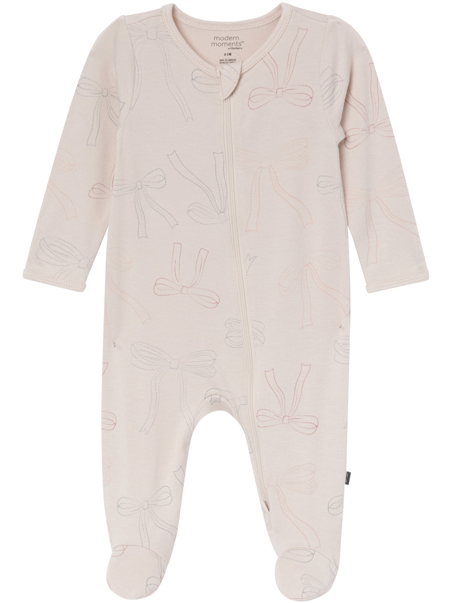 Modern Moments by Gerber Neutral Two-Way Zip Viscose Sleep ´N Play Footed Pajama, 2-Pack, Sizes Newborn - 24 Months