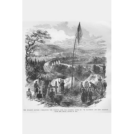 - Patapsco River Battery overlooking the B&O Railway Poster Print by Frank Leslie