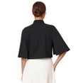 thumbnail image 4 of INSPIRE CHIC Women's Formal Shrug Crewneck Split Short Sleeve Evening Cocktail Cape Blazer S Black, 4 of 4